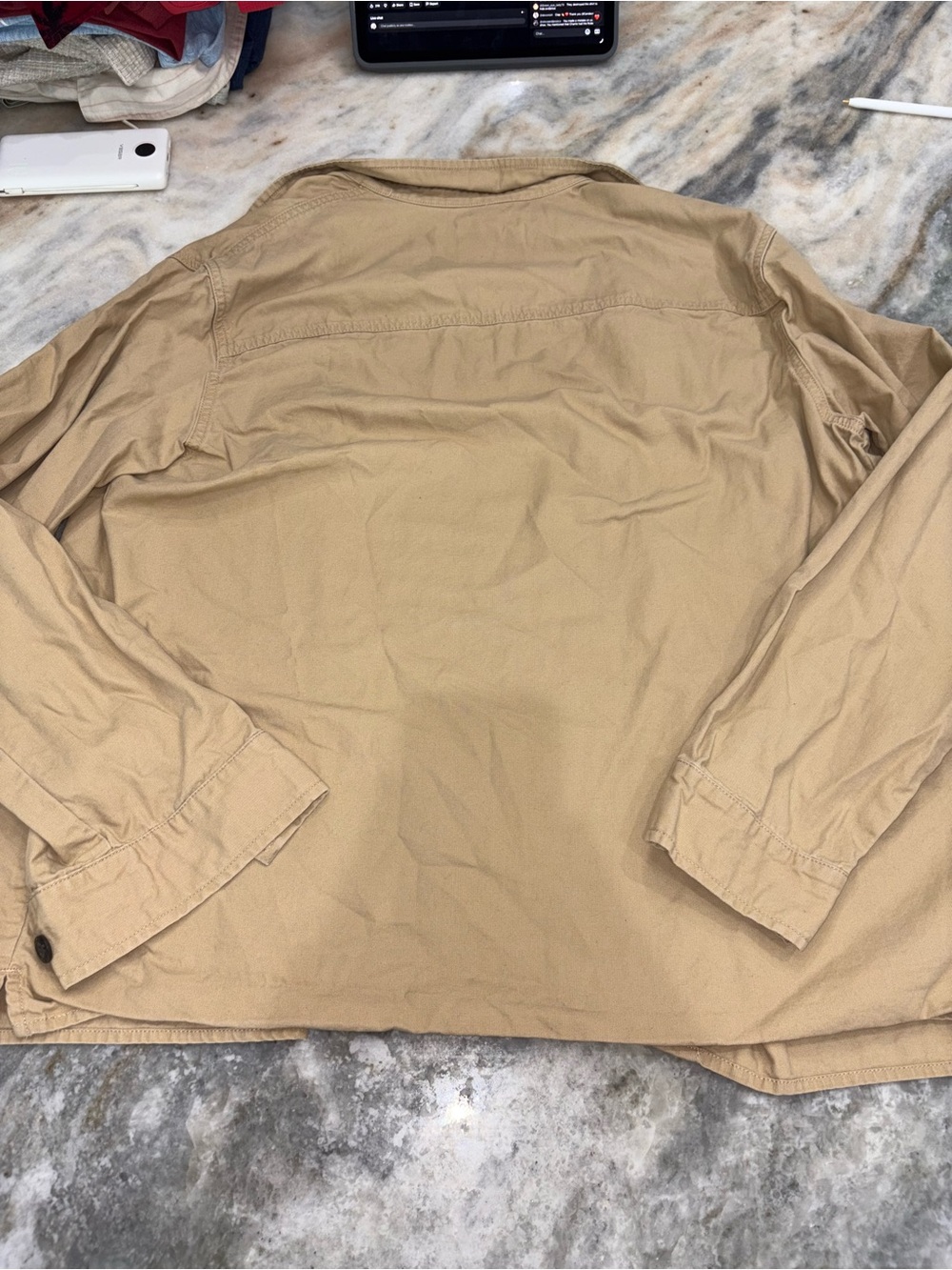 RSQ Tan Button-Up Shirt Jacket - Picture 8 of 8